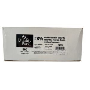 QUALITY PARK 24539 #8 5/8 Redi-Seal double window security envelopes. Box (500)